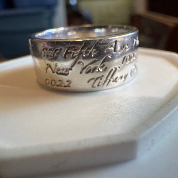 Tiffany & Co. 925 Sterling Silver "Notes" Wide Band Ring - Size 9 - Picture 1 of 7